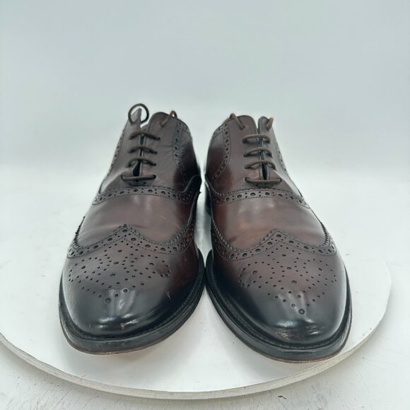 Russell & Bromley Men Size EU 42 US 8.5 Brown Leather Wingtip Oxford Dress Shoes - Picture 3 of 12